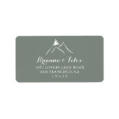 Green White Mountain Wedding Étiquette de adresse (Devant)