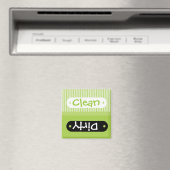 Green White Pattern Clean Dirty Dishwasher Magnet Magneet (Insitu (Vaatwasser))