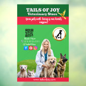  Green White Pet Store Business Raamsticker (Vel 3)