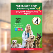  Green White Pet Store Business Raamsticker (Vel 2)