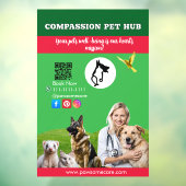 Green White Pet Store Sign Dogs, Cats, Birds Vet Raamsticker (Vel 3)