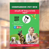 Green White Pet Store Sign Dogs, Cats, Birds Vet Raamsticker (Vel 2)