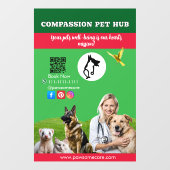 Green White Pet Store Sign Dogs, Cats, Birds Vet Raamsticker (Vel)