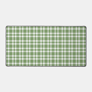 Green White Plaid Pattern Bureaumat