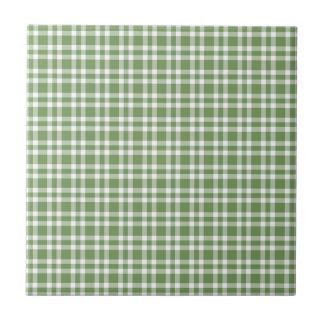 Green White Plaid Pattern Tegeltje