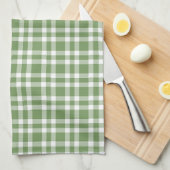 Green White Plaid Pattern Theedoek (Quarter Fold)