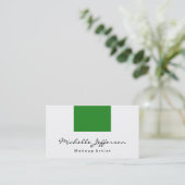 Green White Professional Carte de visite tendance (Debout devant)
