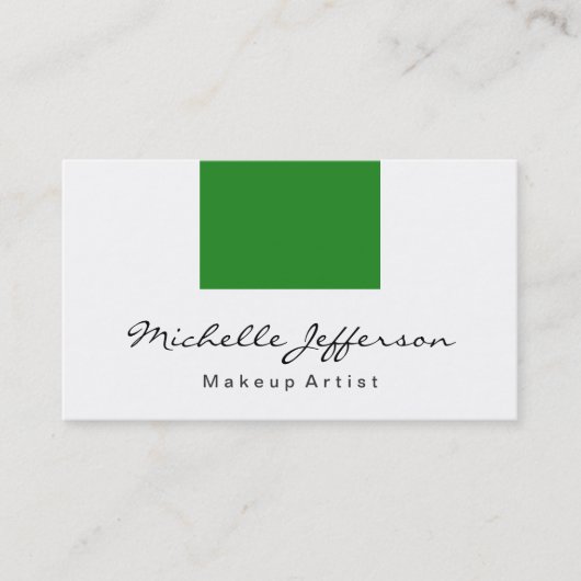Green White Professional Carte de visite tendance (Devant)