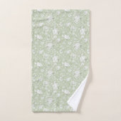 Green White Romantic Floral (Serviette à main)
