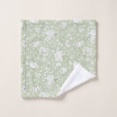 Green White Romantic Floral (Gant de toilette)