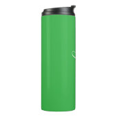 Green White Script Custom Name Thermal Tumbler Thermosbeker (Gedraaid links)