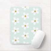 Green White Simple Daisy Gold Monogram Muismat (Met muis)