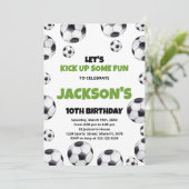 Green White Soccer Invitations Anniversaire (Debout devant)