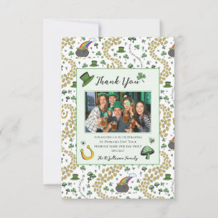 Green & White St Patricks Irish Thank You Card Bedankkaart
