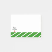 Green White Stripe Merry kerst Post-it® Notes (Voorkant)