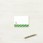 Green White Stripe Merry kerst Post-it® Notes (Op bureau)