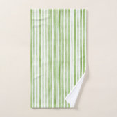 Green White Stripes Bad Handdoek (Handdoek)