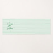 Green & White Stripes Monogram Name Yogamat (Voorkant (horizontaal))