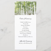 Green White Summer Woods Programme de mariage (Dos)