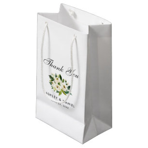 Green White Waterverf Floral Wedding Bedankt Klein Cadeauzakje