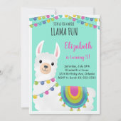 Green Whole Llama Amusants Invitation d'anniversai (Devant)