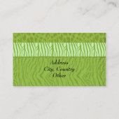 Green Wild Animal Print Visitekaartje (Achterkant)