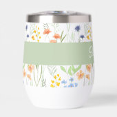 Green Wildflower Watercolor Monogram Name (Avant)