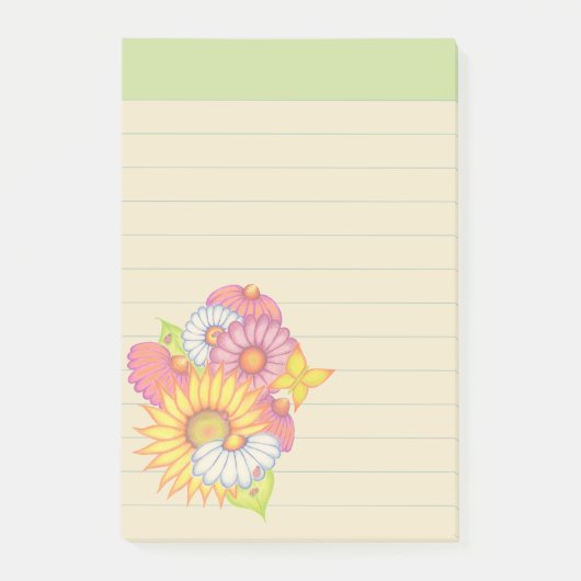 Green Wildflowers Post merkt op Post-it® Notes (Voorkant)