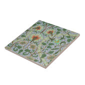 -Green William Morris Daffodil Floral Tegeltje (Zijkant)