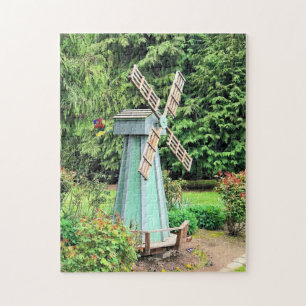 Green Windmill Garden Decor Legpuzzel