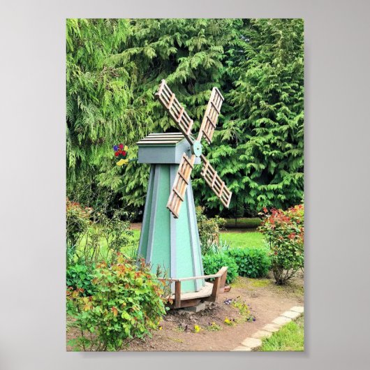 Green Windmill Garden Decor Poster (Voorkant)