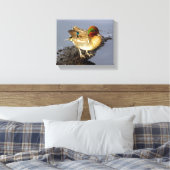 Green Wing Blauwgroen Duck Wrapped Canvas Art Afdruk (Insitu (Slaapkamer))