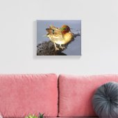 Green Wing Blauwgroen Duck Wrapped Canvas Art Afdruk (Insitu (Woonkamer))