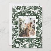 Green Winter Forest One Photo Christmas Kaart (Voorkant)