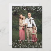 Green Winter Snowflakes kerstfoto (Voorkant)