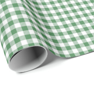 Green | Wit Gingham inpakpapier