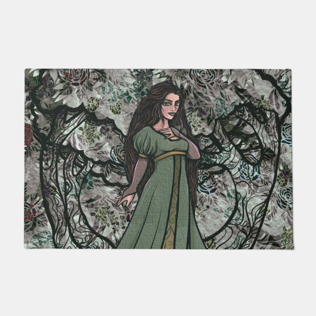 Green Witch Druid Natuur Goddess Bossen Deurmat (Voorkant)