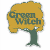 Green Witch Earth Day Tree Sticker (Voorkant)