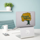 Green Witch Earth Day Tree Sticker (Laptop op bureau)