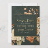 Green Witch Floral Save the Date Card (Devant)