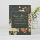 Green Witch Floral Save the Date Card (Debout devant)
