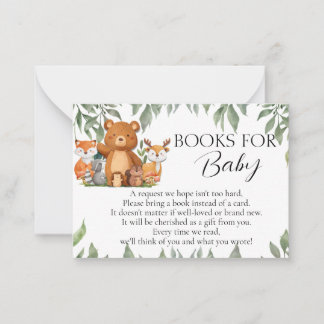 Green Woodland Dieren Boeken voor Baby Notitiekaartje
