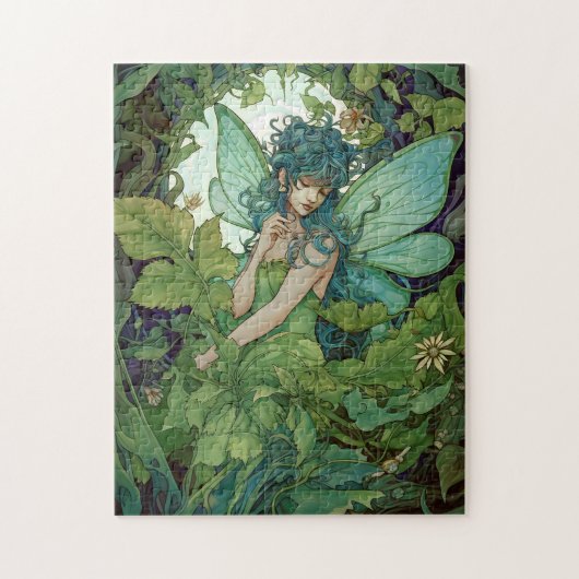 Green Woodland Fairy Fantasy Art Legpuzzel (Verticaal)