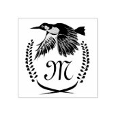 Green Woodpecker in Flight Monogram Rubberstempel (Afrduk)