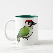 Green Woodpecker Tweekleurige Koffiemok (Links)