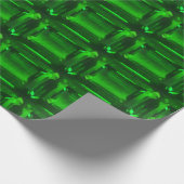 Green Wrapping Paper Emerald shape Gemstone Cadeaupapier (Hoek)