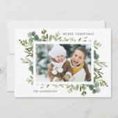 Green Wreated Custom Text met Kerstmis Feestdagenkaart (Voorkant)