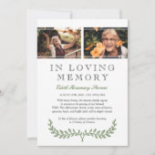 Green Wreatfoto in Loving Memory Annountion Aankondiging (Voorkant)