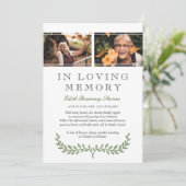 Green Wreatfoto in Loving Memory Annountion Aankondiging (Staand voorkant)