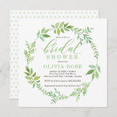 Green Wreath Bridal Shower Invitation, BOHO Kaart (Voorkant / Achterkant)